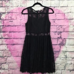 Black dress with lace cut outs